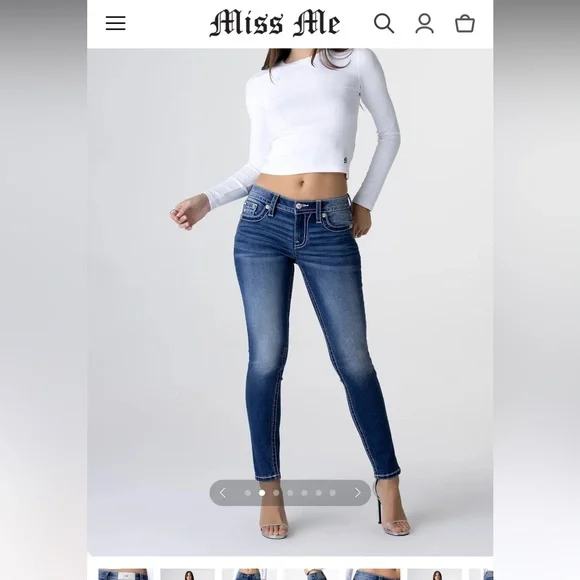 Miss Me Women's Blue Jeans ANGEL MONET SKINY JEANS NEW - washed but never worn - Picture 7 of 11